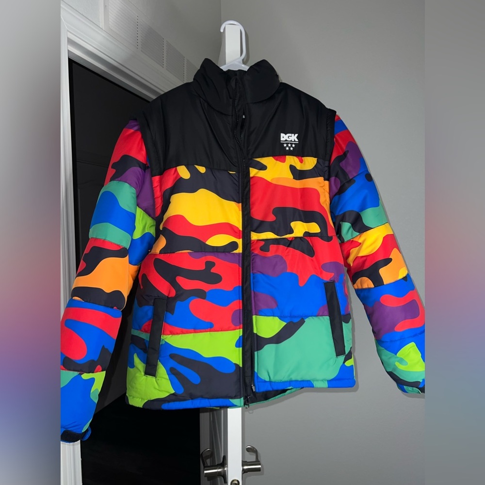 DGK Color Camo Down Jacket Size Large